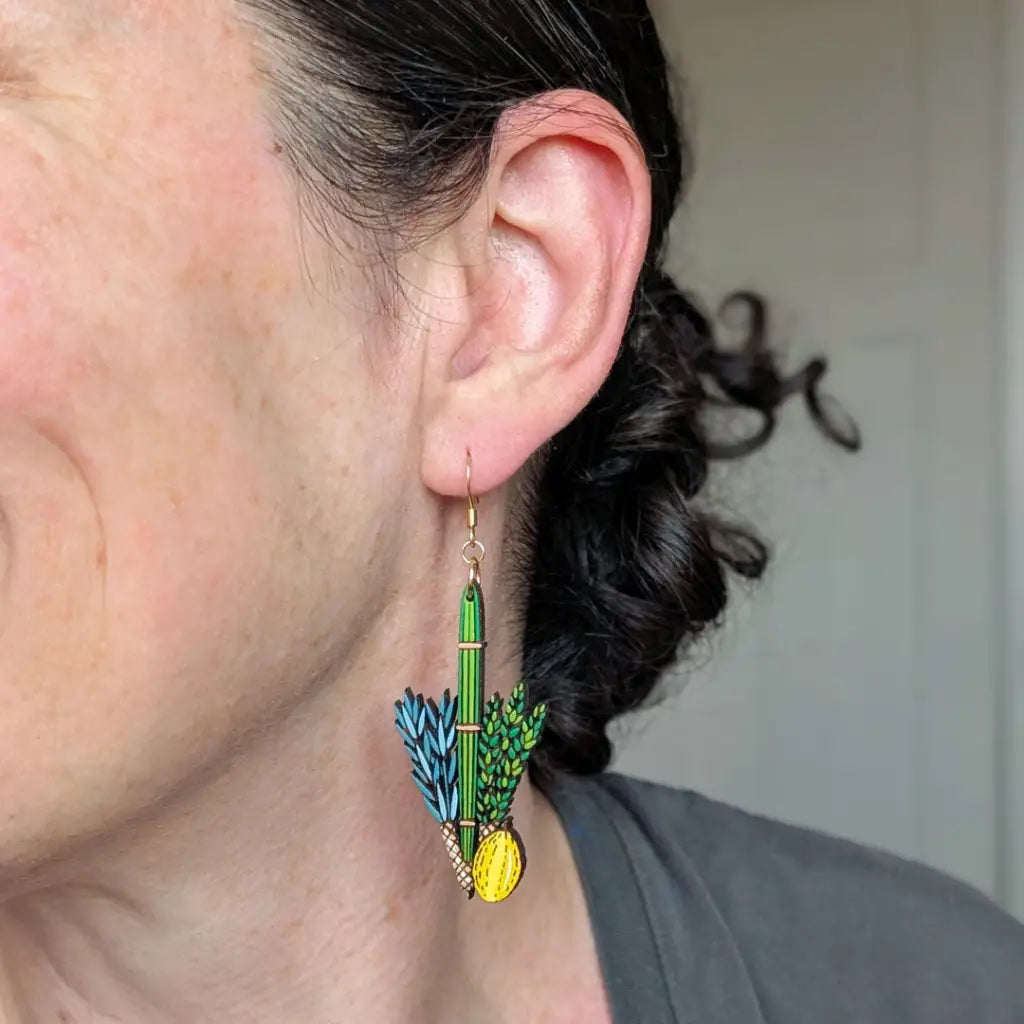 Jewish Lulav and Etrog Earrings Dangle and Drop Earrings