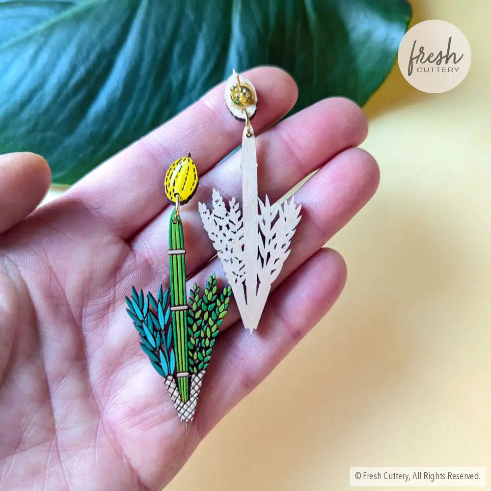 Jewish Lulav And Etrog Earrings Dangle Drop