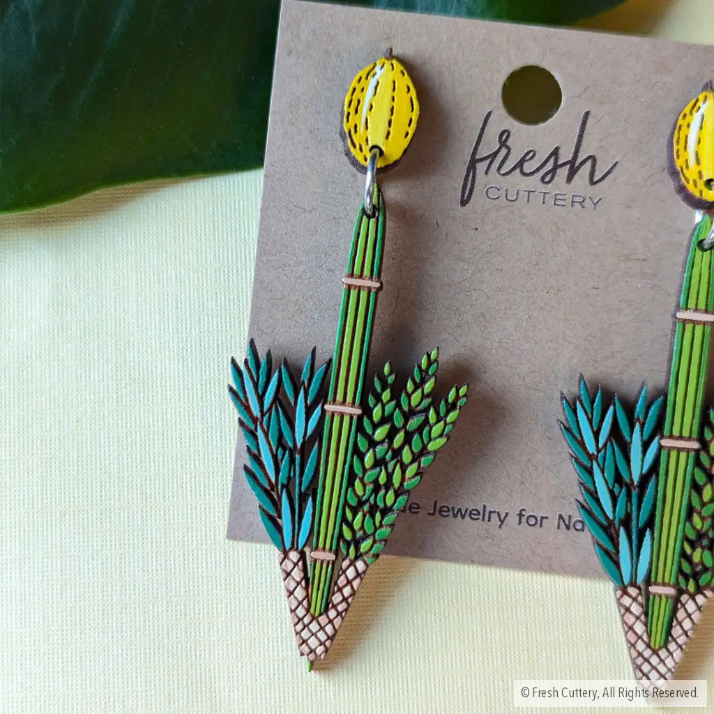 Jewish Lulav And Etrog Earrings Dangle Drop