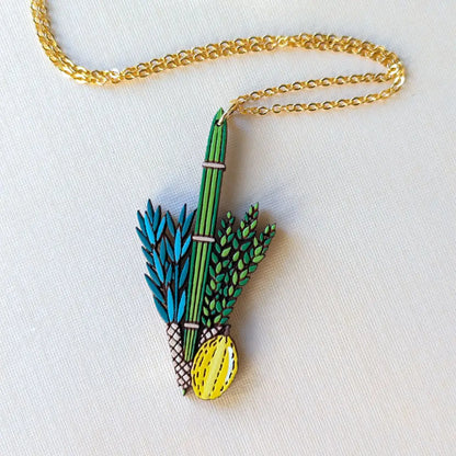 Jewish Lulav And Etrog Necklace Necklaces