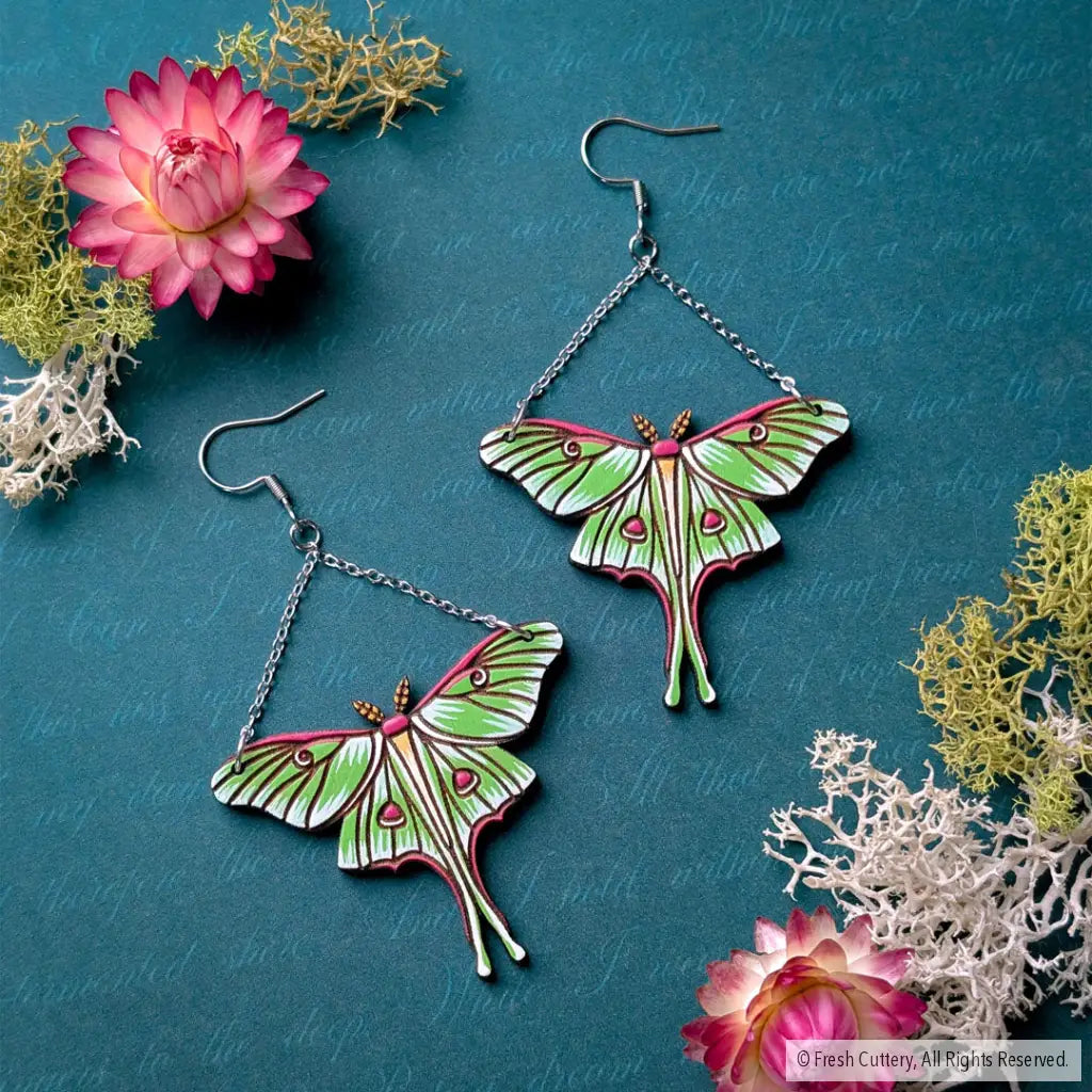 Luna Moth Earrings - Dangle and Drop Earrings