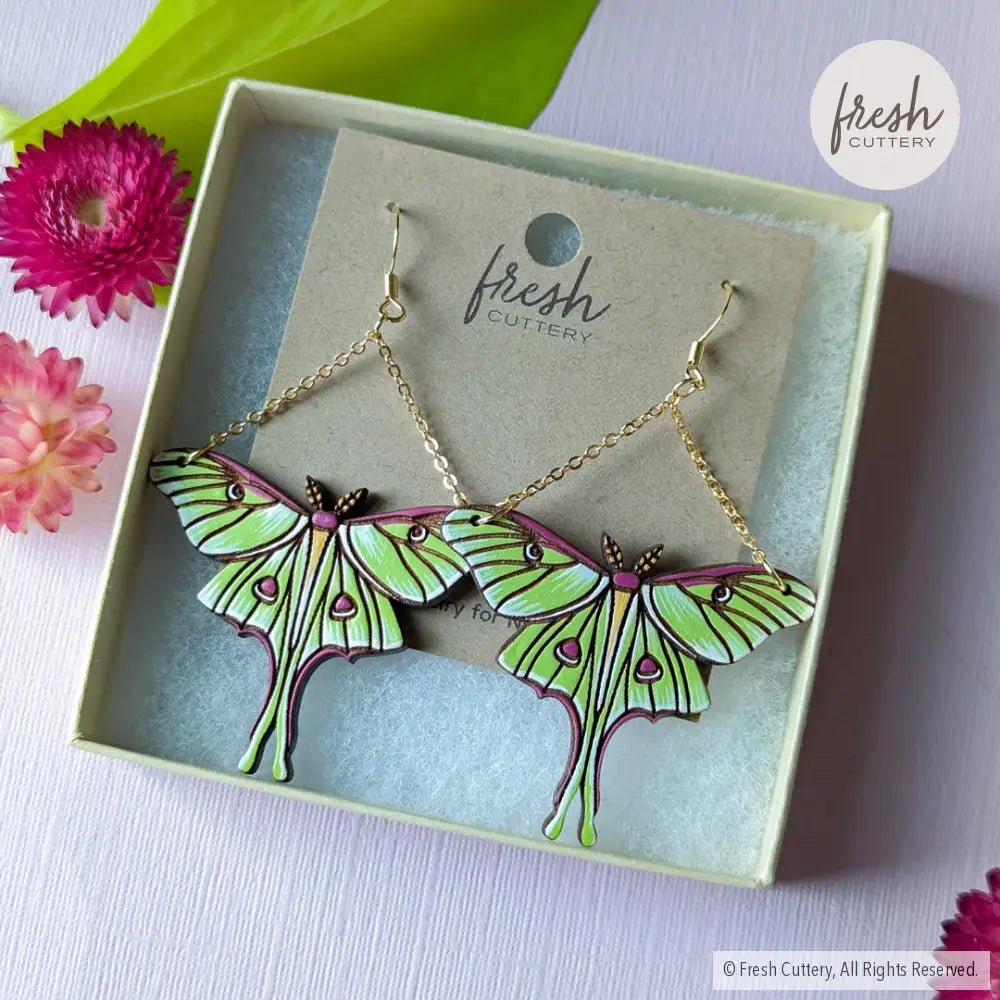 Luna Moth Earrings Dangle And Drop