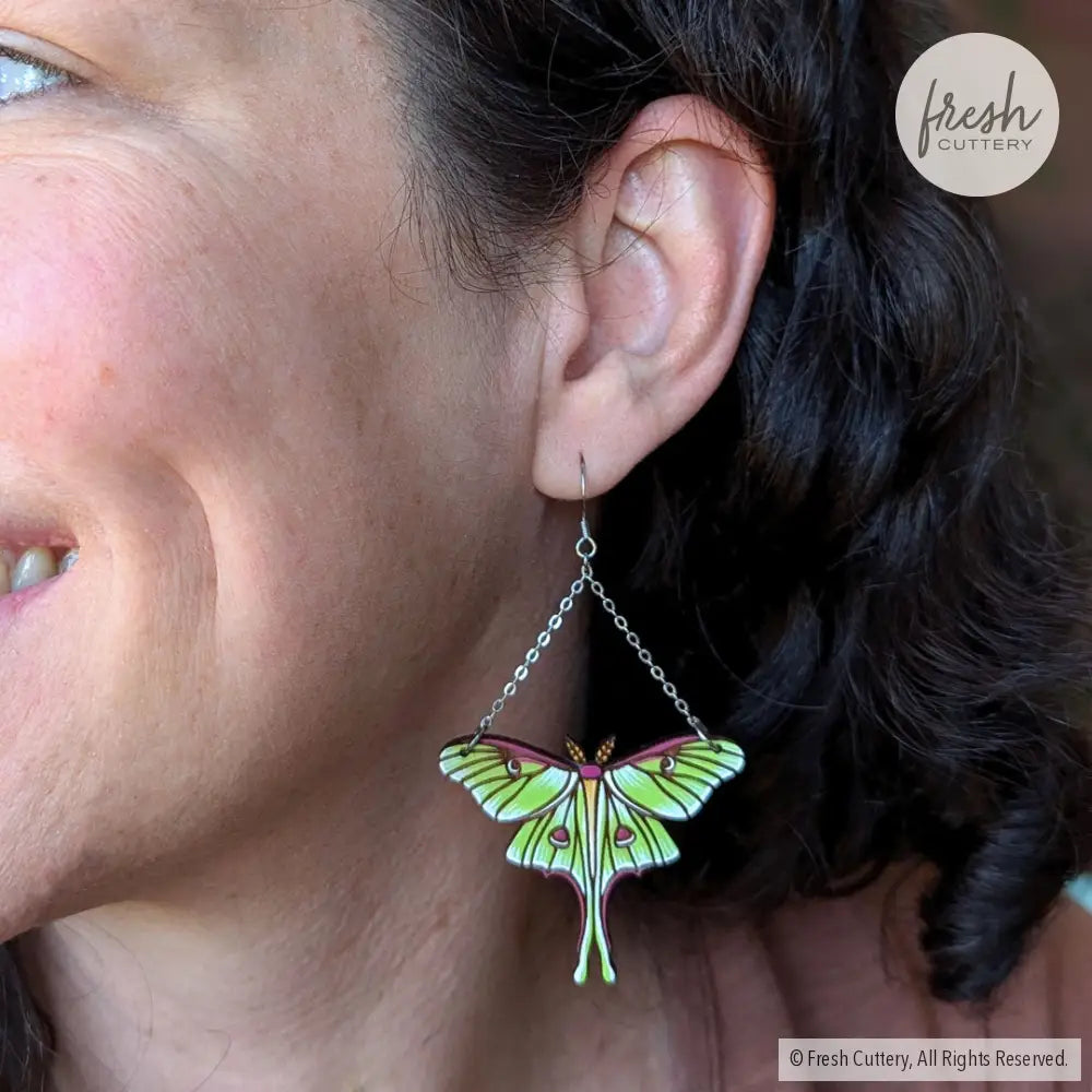 Luna Moth Earrings Dangle And Drop