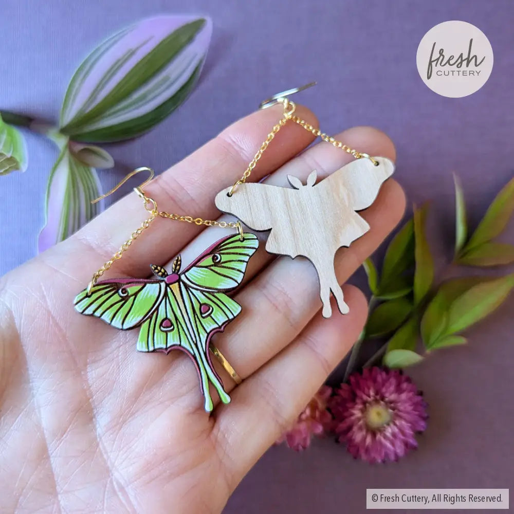 Luna Moth Earrings Dangle And Drop