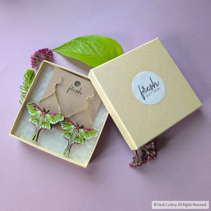 Luna Moth Earrings Dangle and Drop Earrings