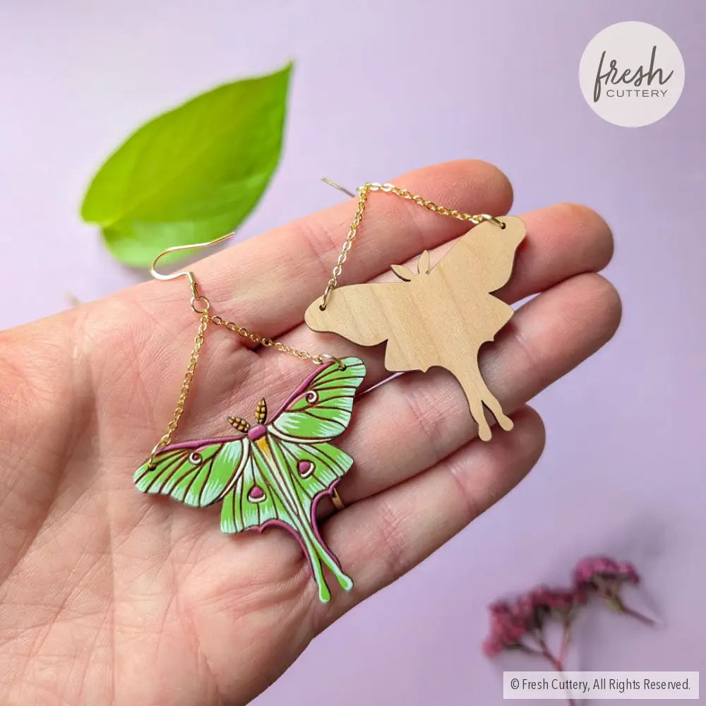 Luna Moth Earrings Dangle and Drop Earrings