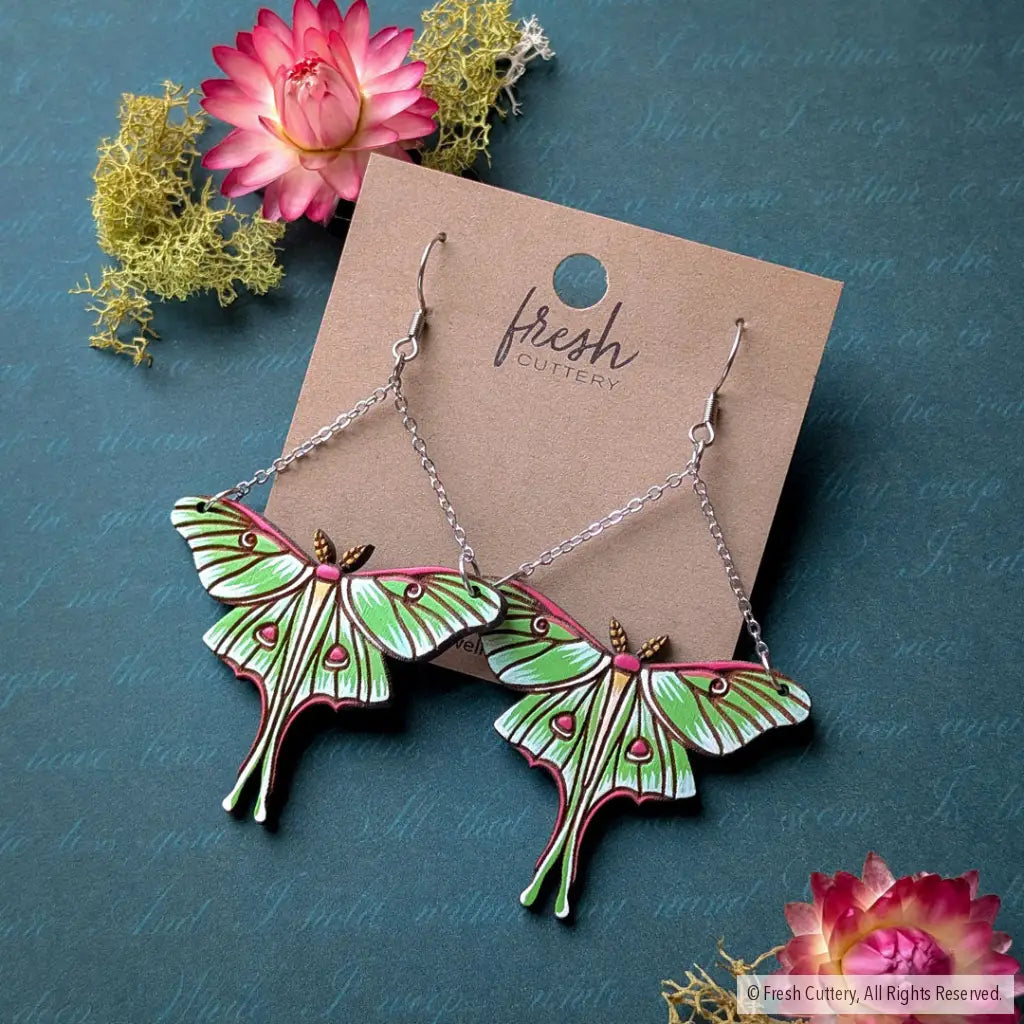 Luna Moth Earrings - Dangle and Drop Earrings