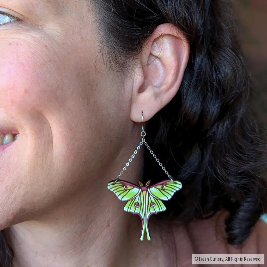 Luna Moth Earrings Dangle And Drop