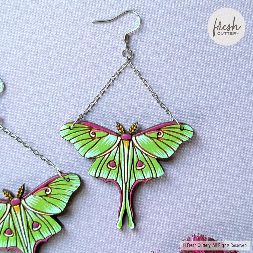 Luna Moth Earrings Dangle and Drop Earrings