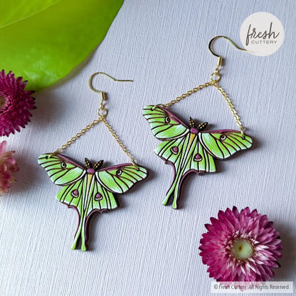 Luna Moth Earrings Dangle And Drop