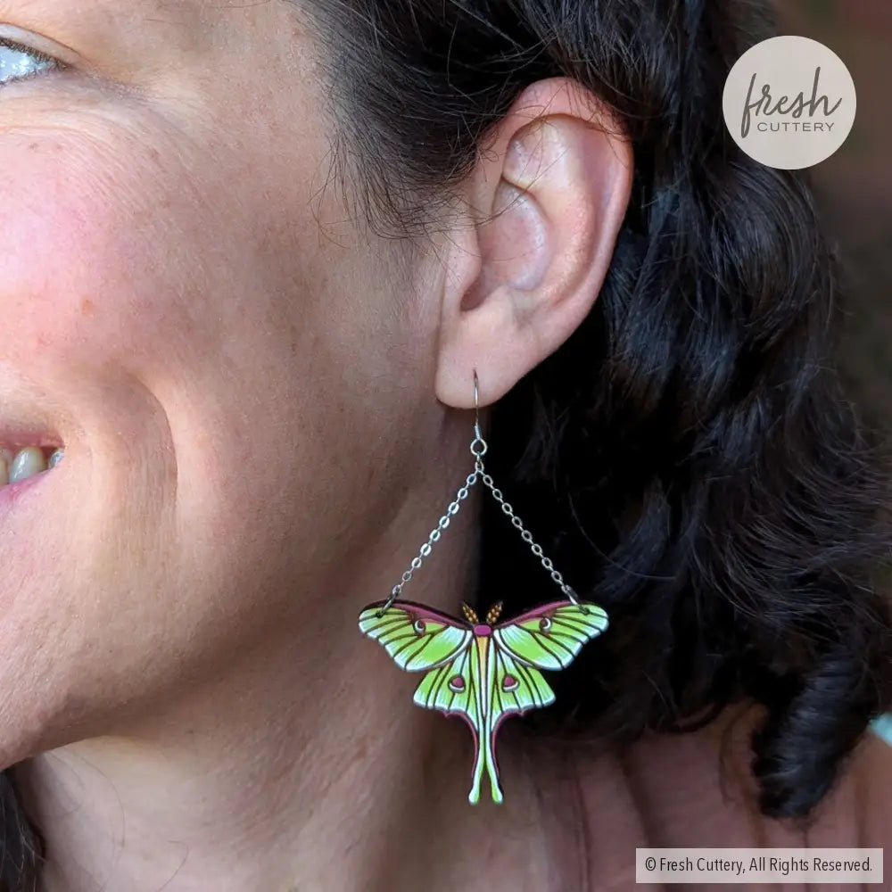 Luna Moth Earrings Dangle And Drop