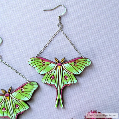 Luna Moth Earrings Dangle and Drop Earrings
