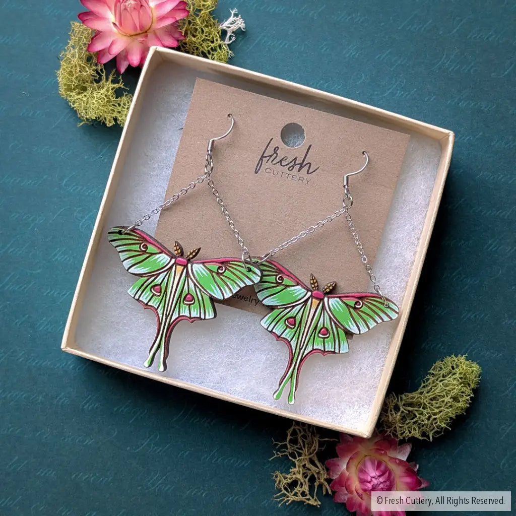 Luna Moth Earrings - Dangle and Drop Earrings