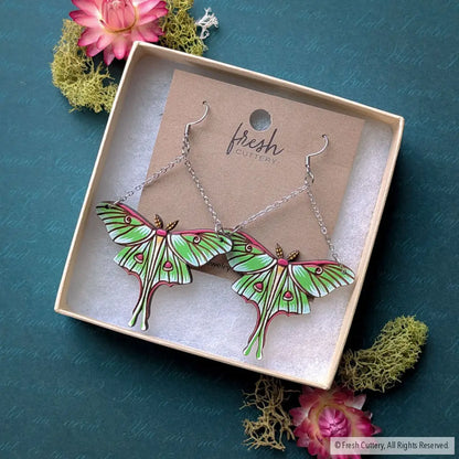 Luna Moth Earrings - Dangle and Drop Earrings