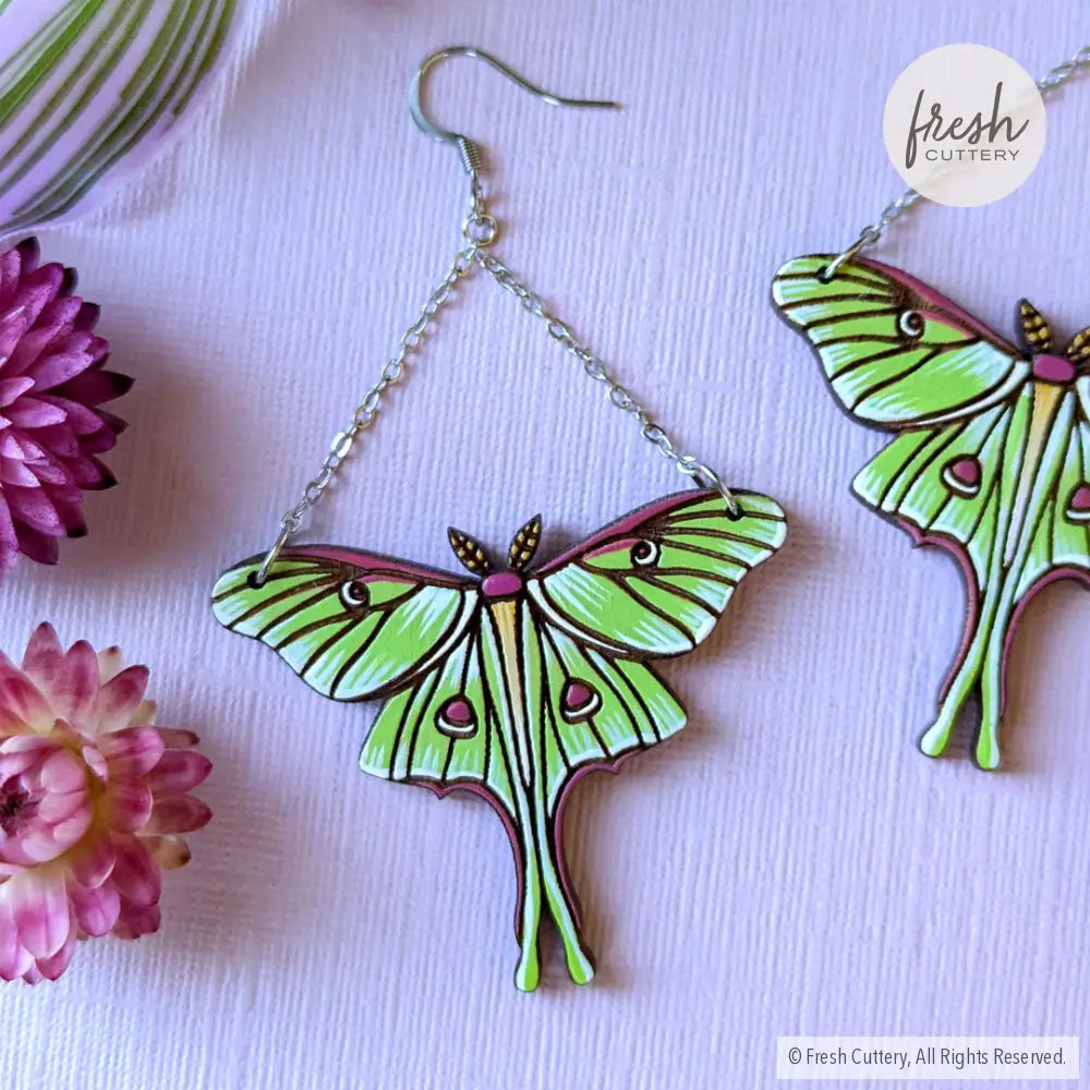 Luna Moth Earrings Dangle And Drop