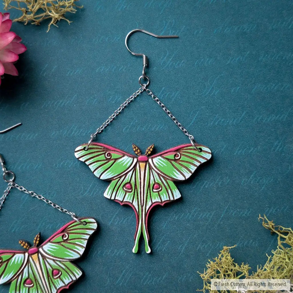 Luna Moth Earrings - Dangle and Drop Earrings