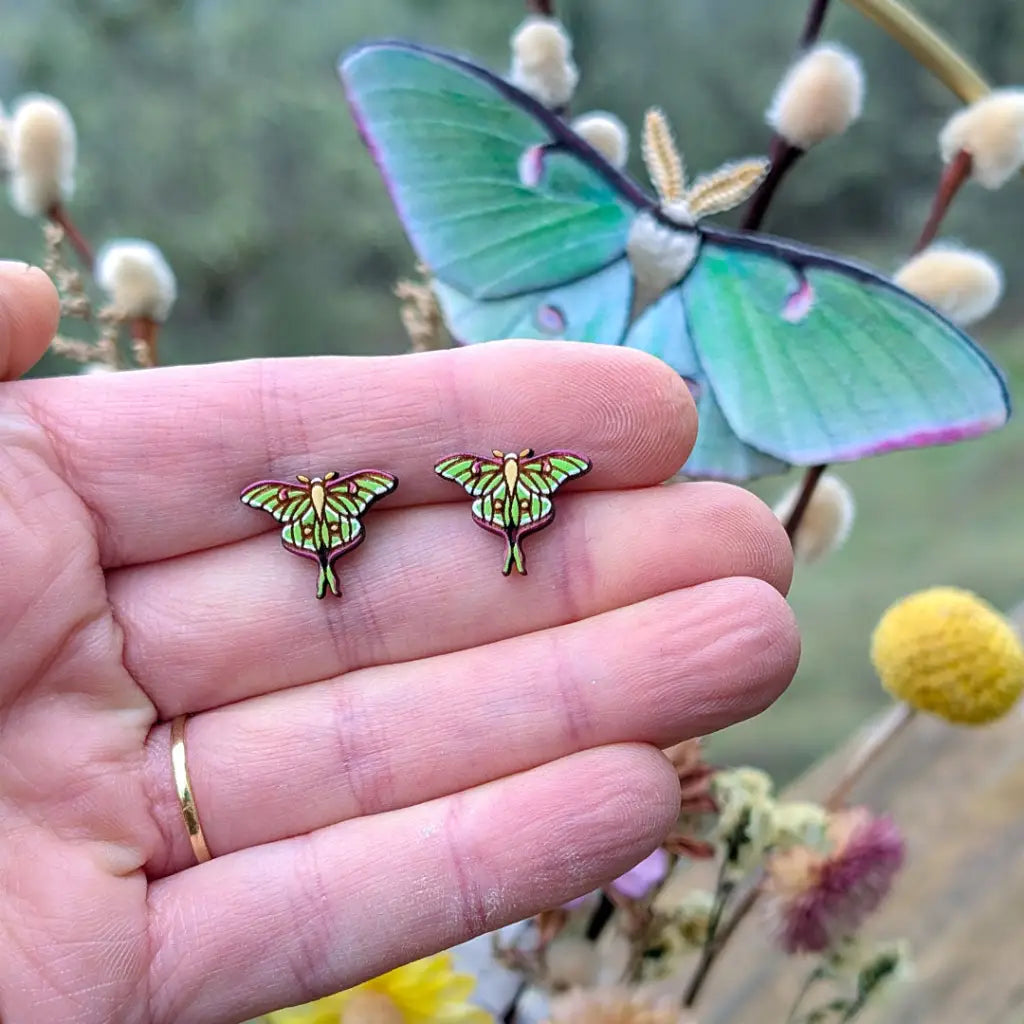 Luna Moth Studs Studs
