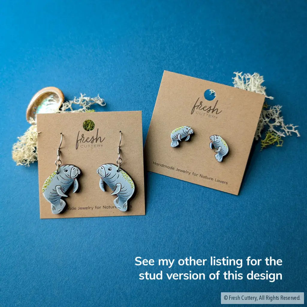 Manatee Earrings Dangle and Drop Earrings