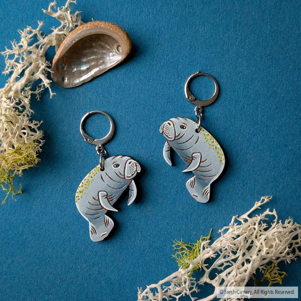 Manatee Earrings Dangle and Drop Earrings