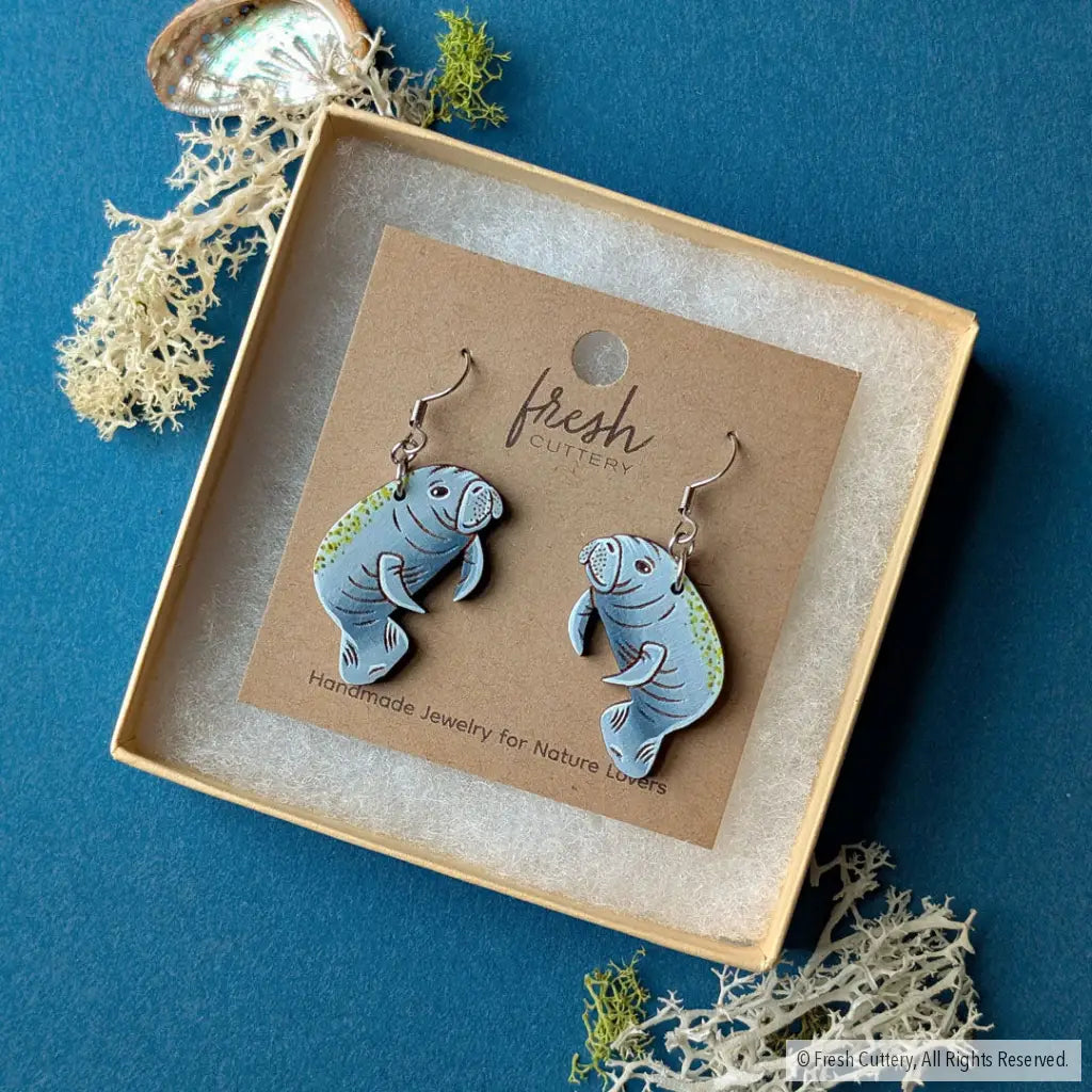 Manatee Earrings Dangle and Drop Earrings
