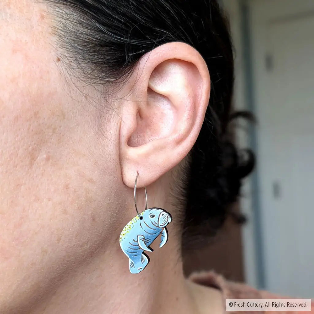 Manatee Earrings Dangle and Drop Earrings