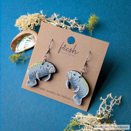 Manatee Earrings Dangle and Drop Earrings