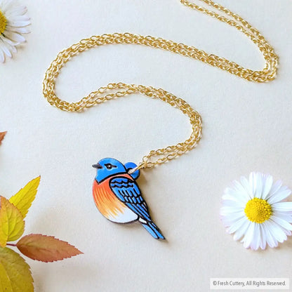 Mini Bluebird Necklace Gold Necklaces