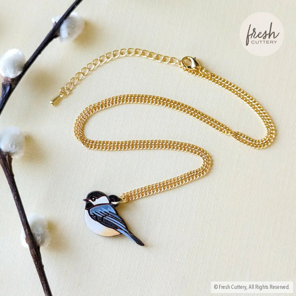 Mini Chickadee Bird Necklace Gold Chain Necklaces