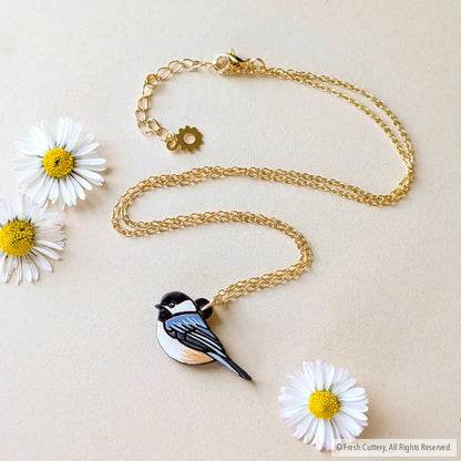 Mini Chickadee Bird Necklace Gold Necklaces