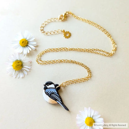 Mini Chickadee Bird Necklace Necklaces