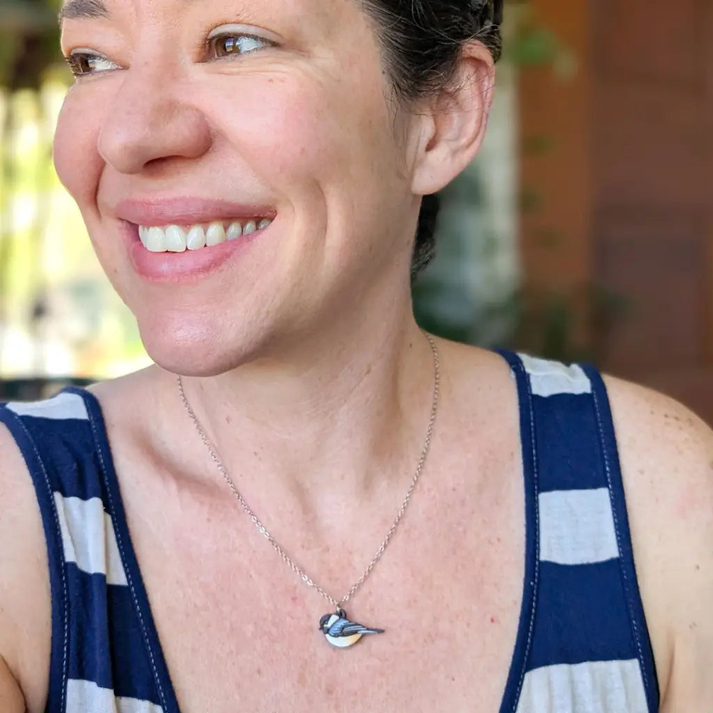 Mini Chickadee Bird Necklace Necklaces