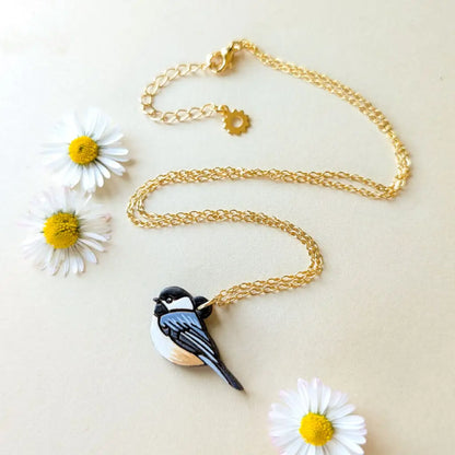 Mini Chickadee Bird Necklace Necklaces