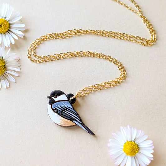 Mini Chickadee Bird Necklace Necklaces