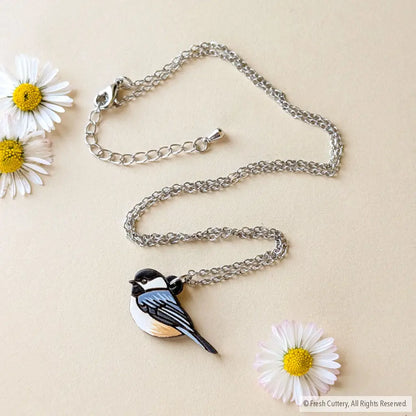 Mini Chickadee Bird Necklace Silver Necklaces