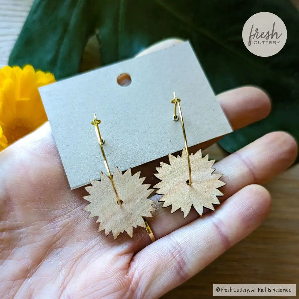 Mini Golden Sunflower Hoops Dangle And Drop Earrings