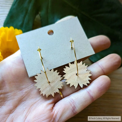 Mini Golden Sunflower Hoops Dangle And Drop Earrings