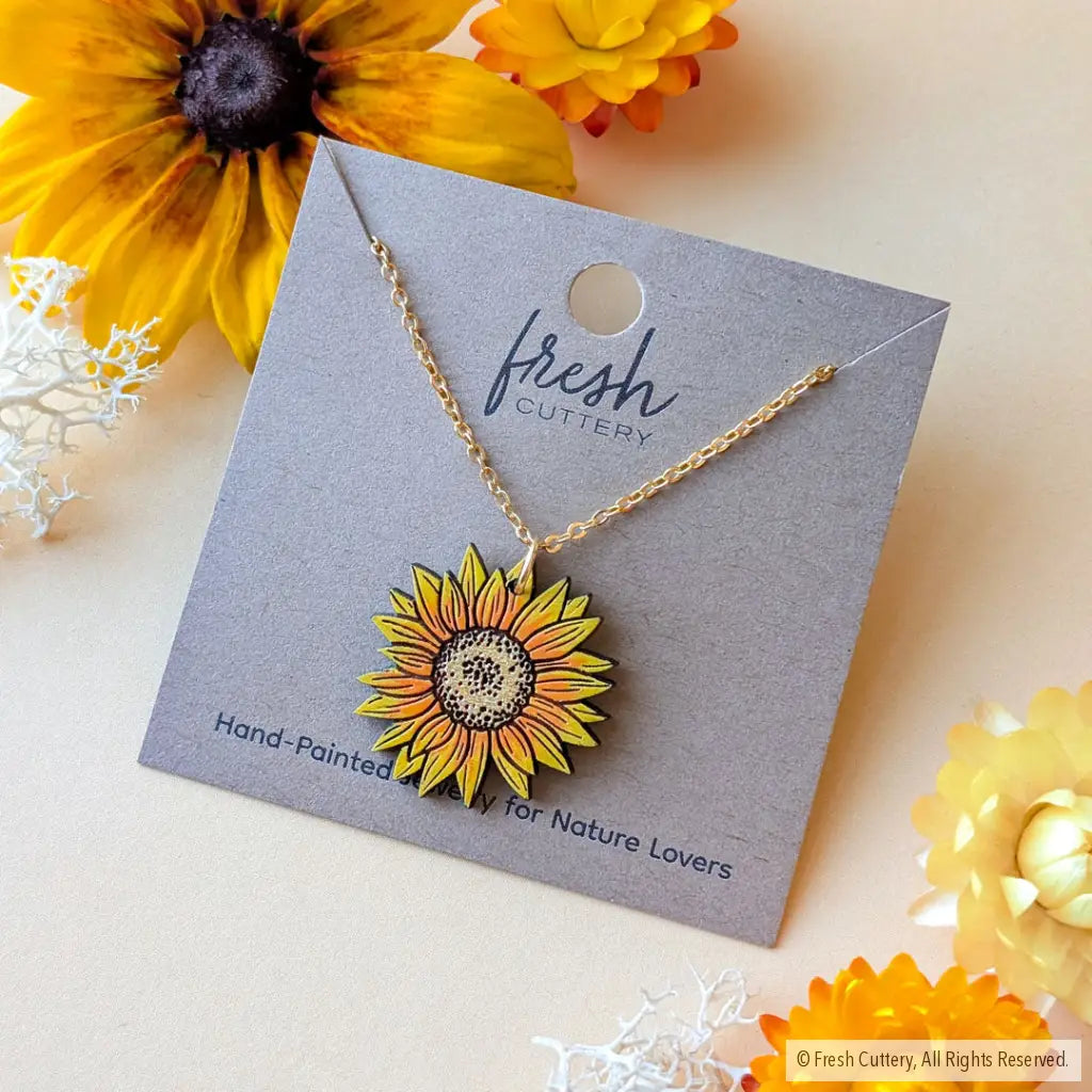 Mini Golden Sunflower Necklace - Necklaces