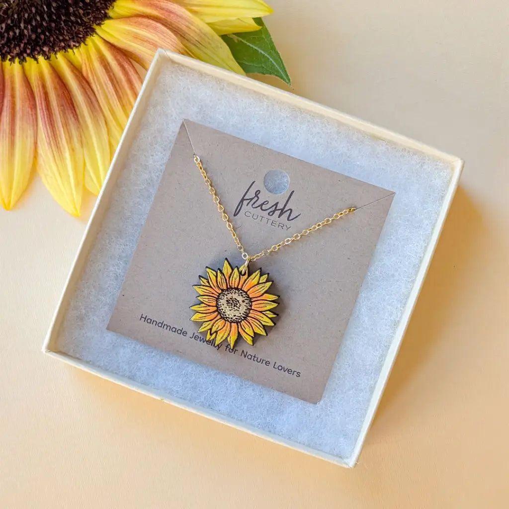 Mini Golden Sunflower Necklace Necklaces