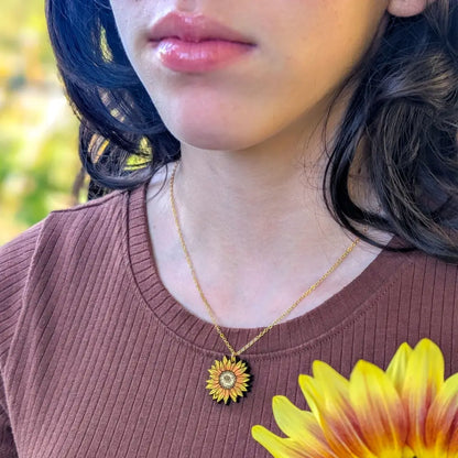 Mini Golden Sunflower Necklace Necklaces