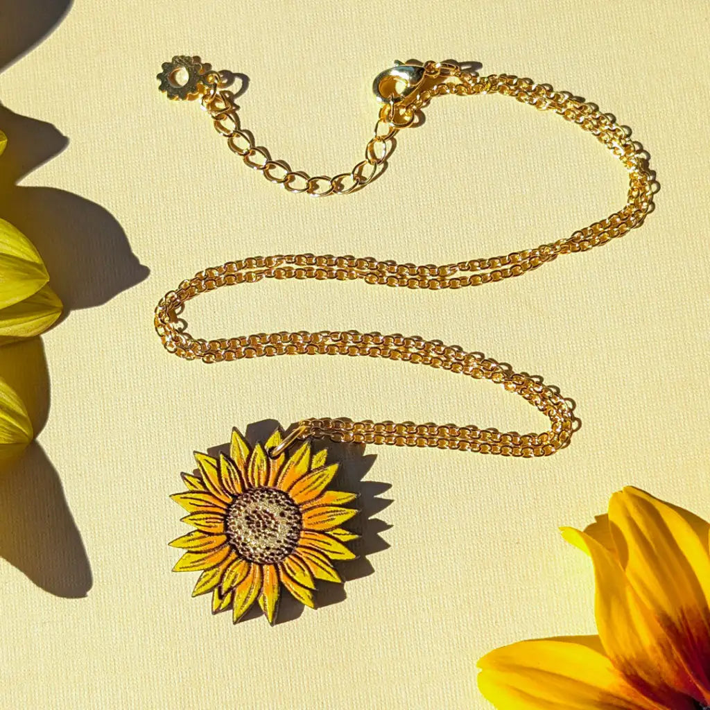 Mini Golden Sunflower Necklace Necklaces