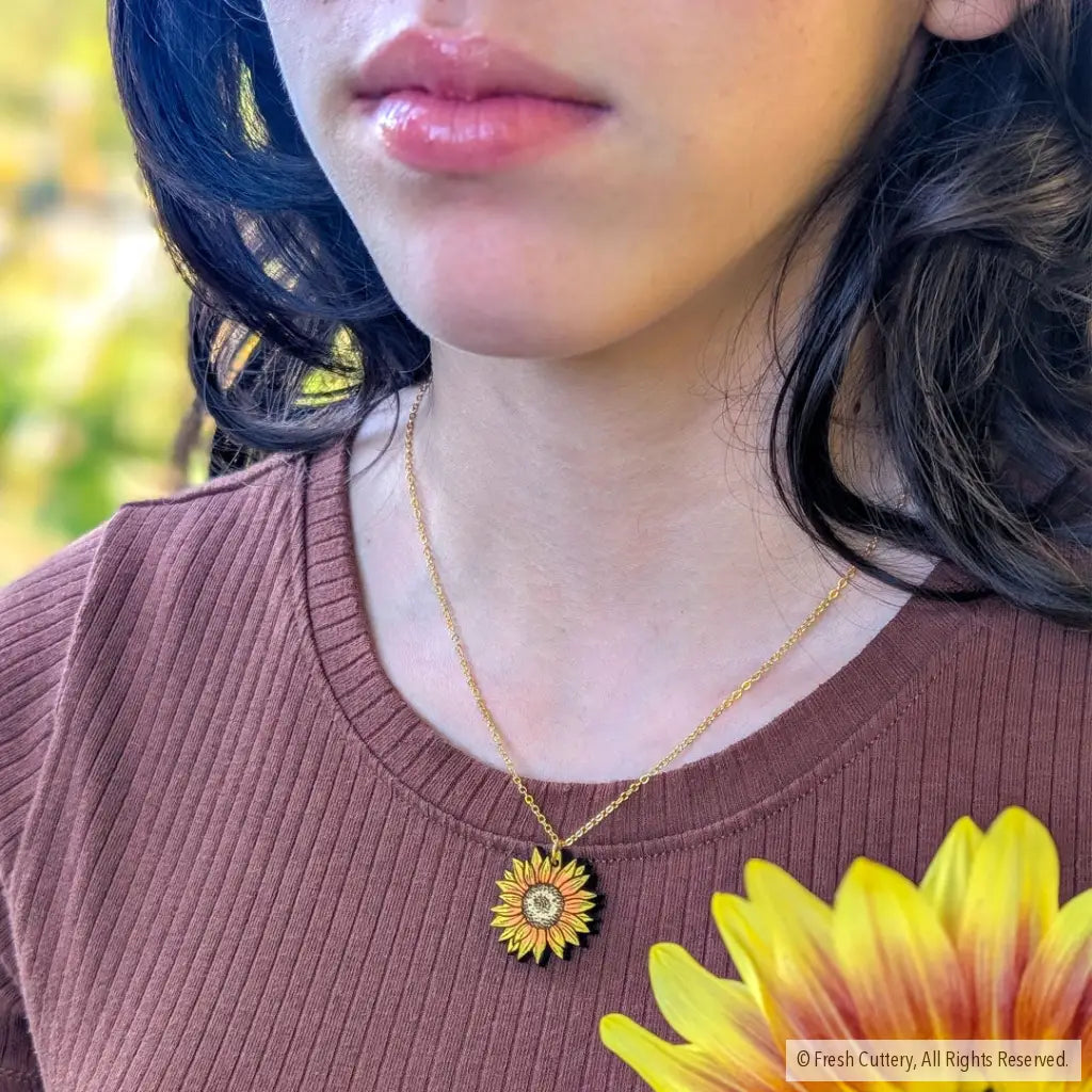 Mini Golden Sunflower Necklace Necklaces