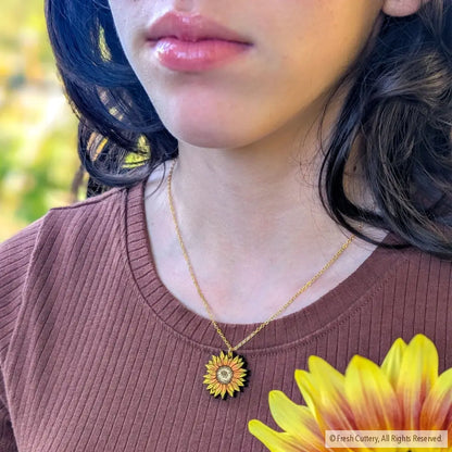 Mini Golden Sunflower Necklace Necklaces