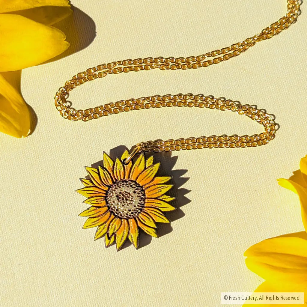 Mini Golden Sunflower Necklace Necklaces