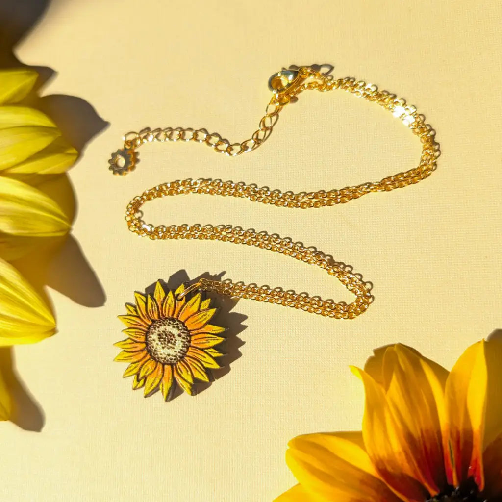 Mini Golden Sunflower Necklace Necklaces