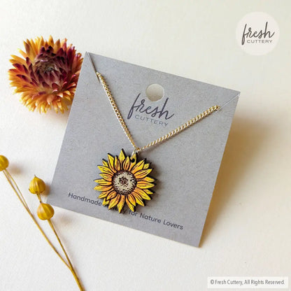 Mini Golden Sunflower Necklace Necklaces