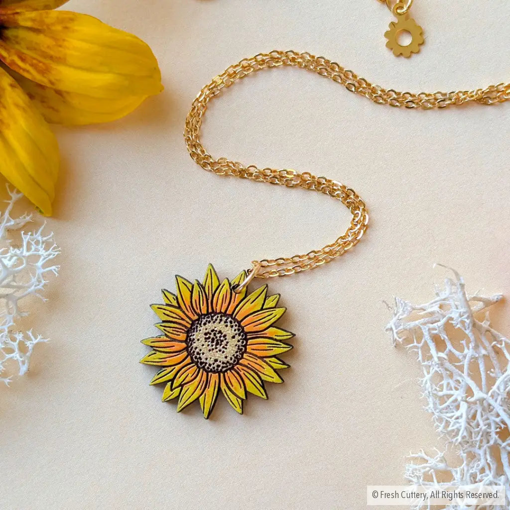 Mini Golden Sunflower Necklace - Necklaces