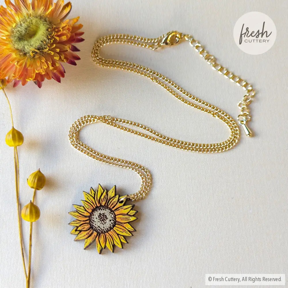 Mini Golden Sunflower Necklace Necklaces