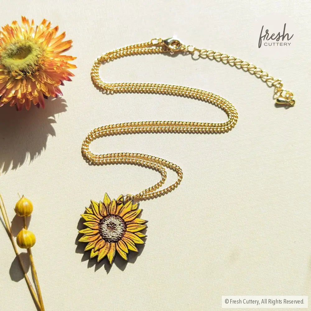 Mini Golden Sunflower Necklace Necklaces