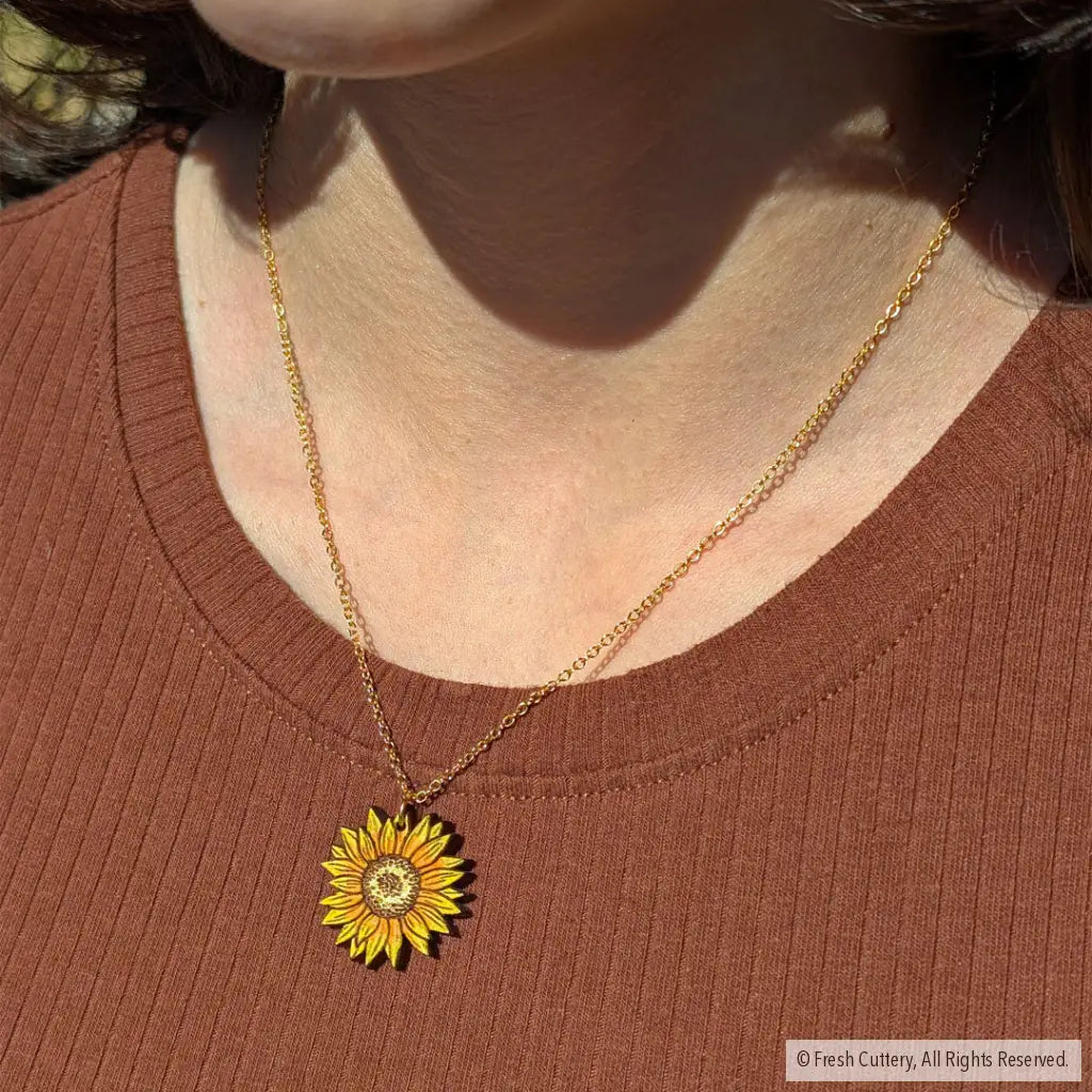 Mini Golden Sunflower Necklace Necklaces