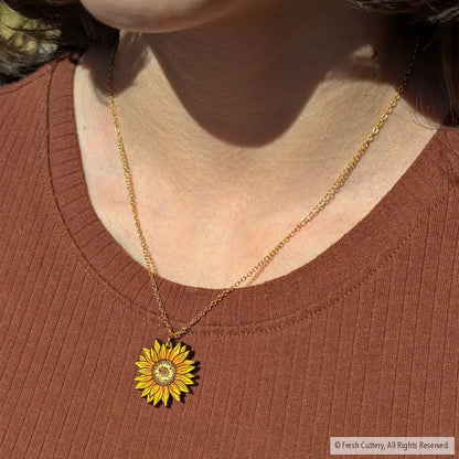 Mini Golden Sunflower Necklace Necklaces